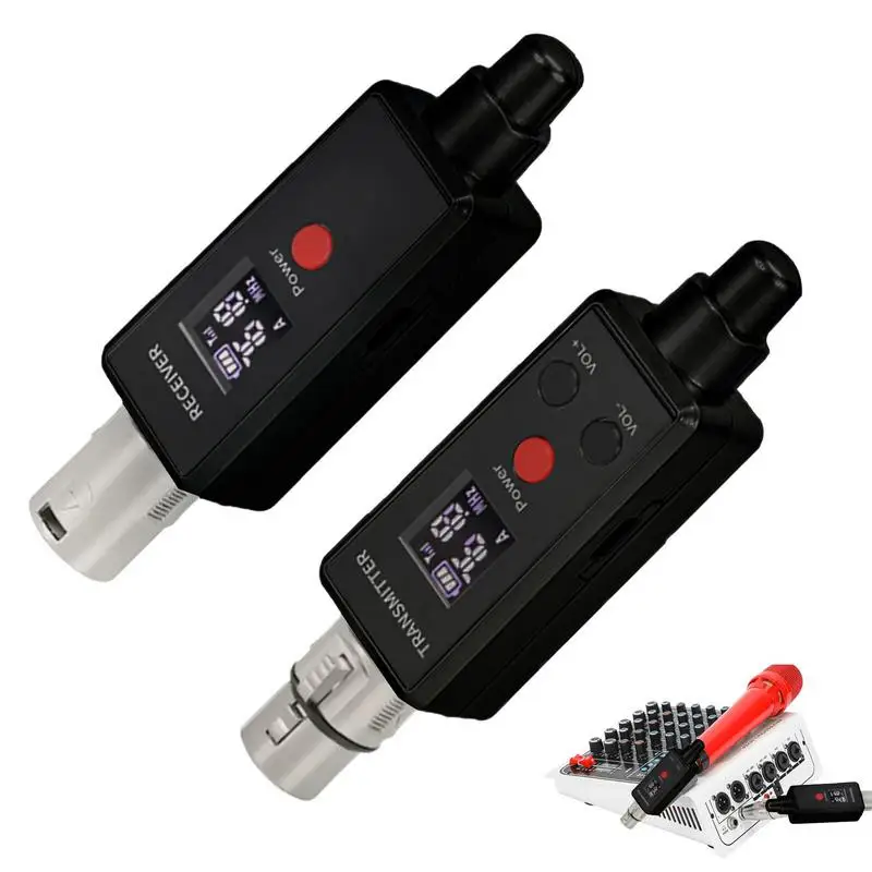 

Microphone Transmitter Audio Receiver Rechargeable Wired Microphone To Wireless Mic System Converter Plug-In Transmitter Audio