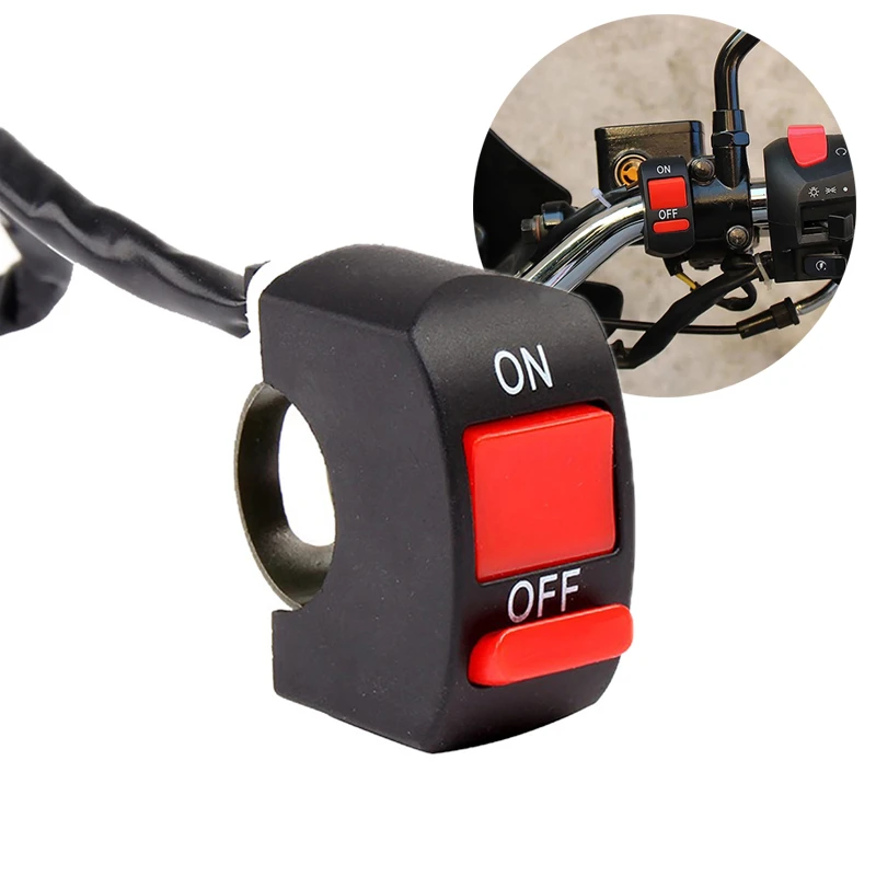 1Pcs Motorcycle Switches Bullet Connector Handlebar Switches ON/OFF Button Connector Push Button