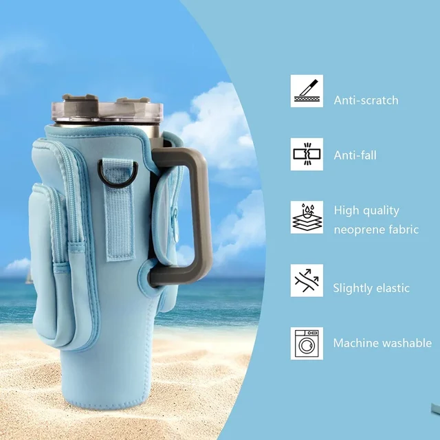 Cup Carry Accessory Bag for  Stanley, Water Bottle Holder Strap, for Stanley Cup 30/40 Oz,  Water Bottle Sleeve for  Stanley 5