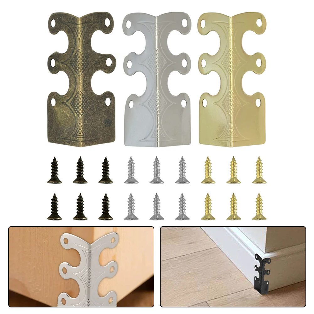 Furniture Hardware Angled Furniture Hardware Furniture Corner Protector Decorative Corner Cover Metal Decorative Protectors Vintage Metal