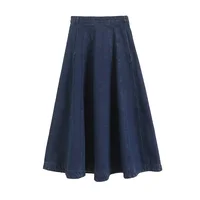 BANA Mid-Length High-Waist Patchwork Denim Skirt for Women Deep Blue A-Line f Body Skirts Office Sle Spring Collection - Image 5