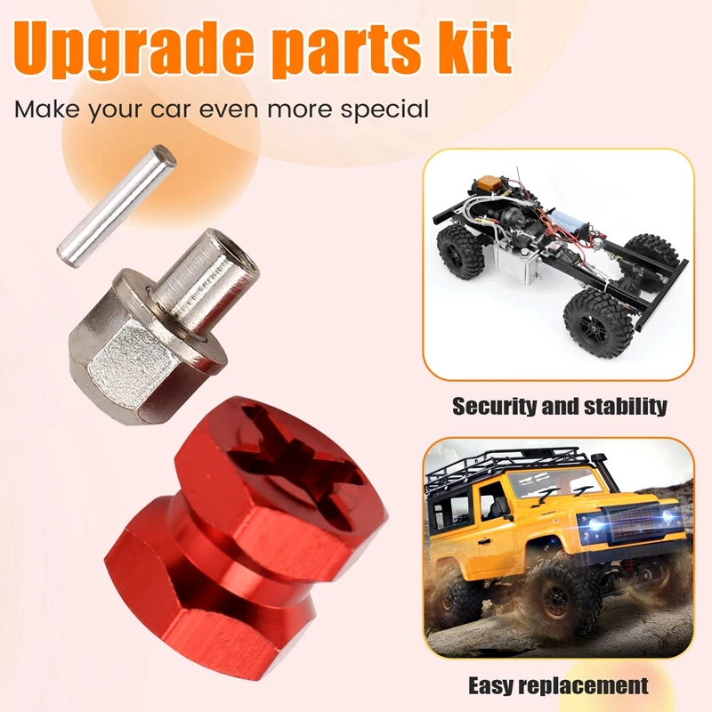 New-4Pcs Aluminum 12Mm Hex Wheel Hub Drive Adaptor Extension Combiner Coupler For 1/10 RC Car Crawler SCX10 D90