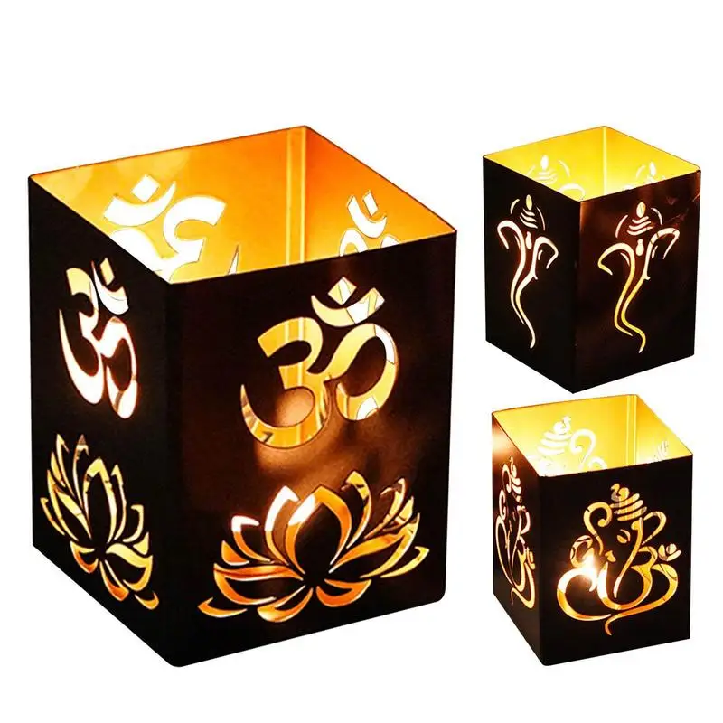 

Lotus Candlestick Outdoor Lights For Patio With Lotus Pattern Halloween Candle Holder For Home Festive Party Supplies For Diwali