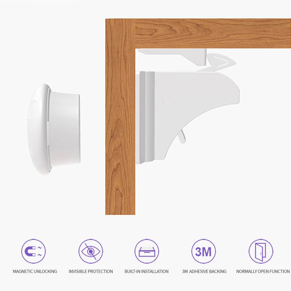 Magnetic Children Safety Lock Baby Protection Built-in Invisible Punch Free Drawer Cabinet Door Magnetic Lock Anti-opening Latch cabinet lock child lock safety lock