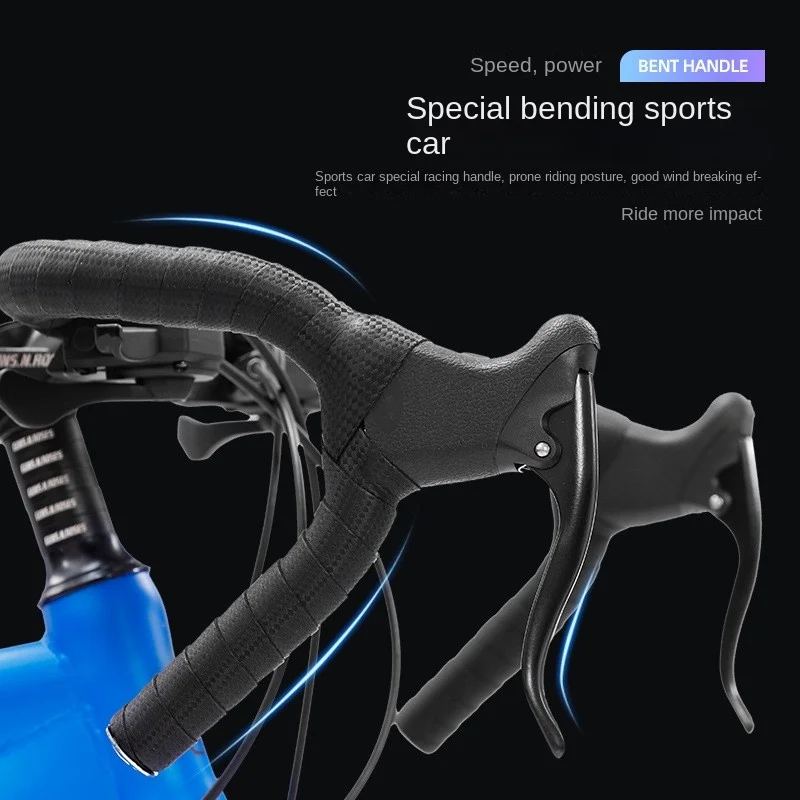 FJ Carbon Steel Lightweight And Flexible Road Bike Men's Competition Entry Variable Speed Bike Sports Car Curved Handle Bike New 3