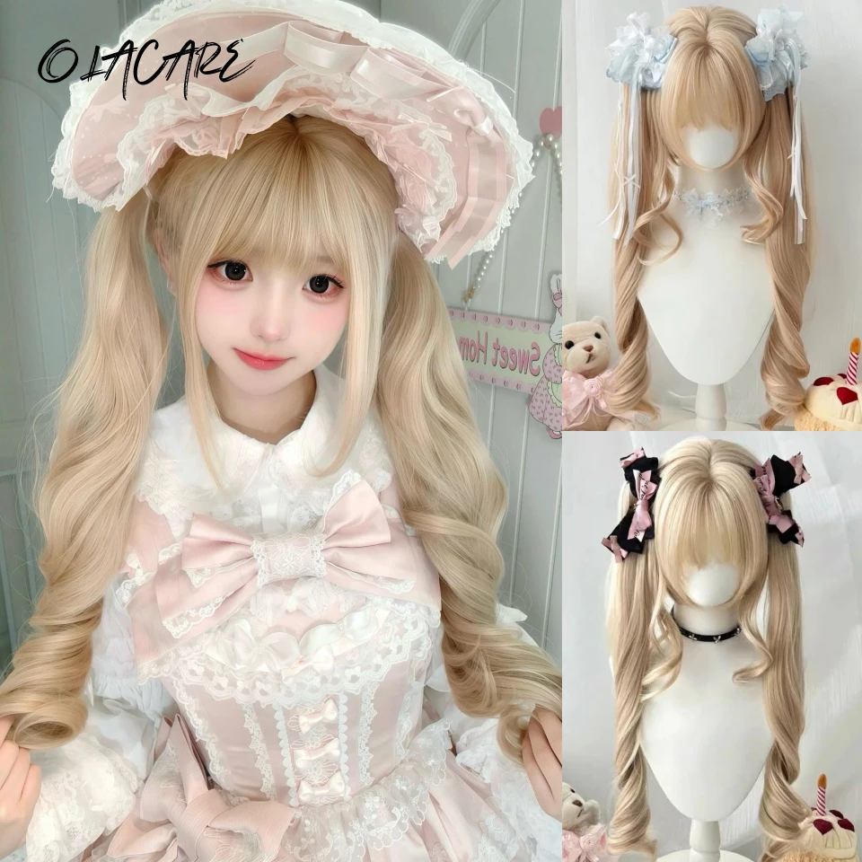 Synthetic Blonde Bob Wig for Women with Curly Ponytail