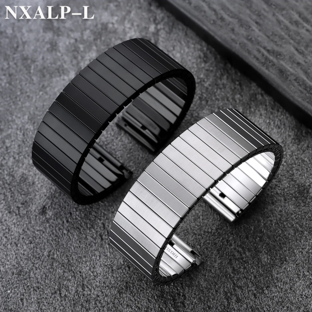 Enhanced Stainless Steel Elastic Stretch Watch Band - Quick Release Metal Expansion Wristband