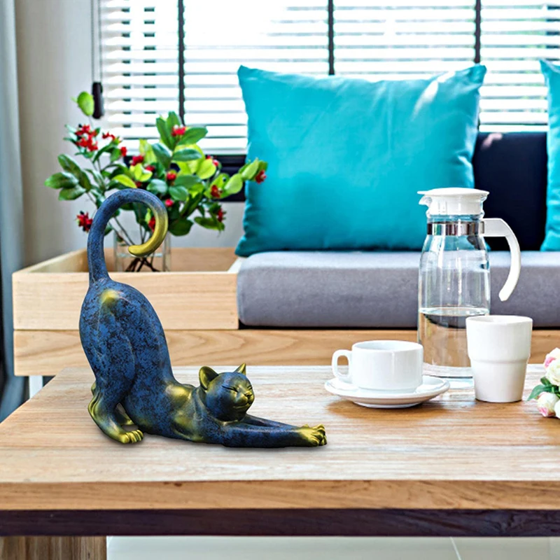 

Картина маслом в скандинавском стиле, украшение кошки, абстрактные украшения из смолы, статуэтки, для спальни, рабочего стола, крыльца, семейный декор, подарок