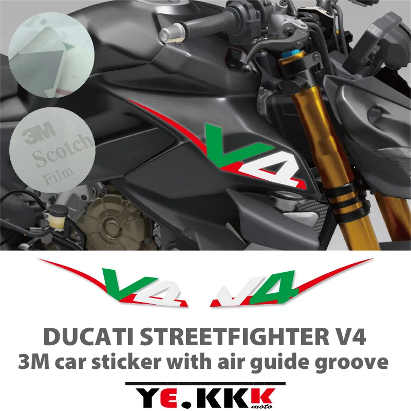 Side Panel 3M Sticker with Air Guide Groove Special Custom Style Decal Stickers High Quality For Ducati STREETFIGHTER V4 for ducati streetfighter v4 side panel 3m sticker with air guide groove special custom style decal stickers high quality