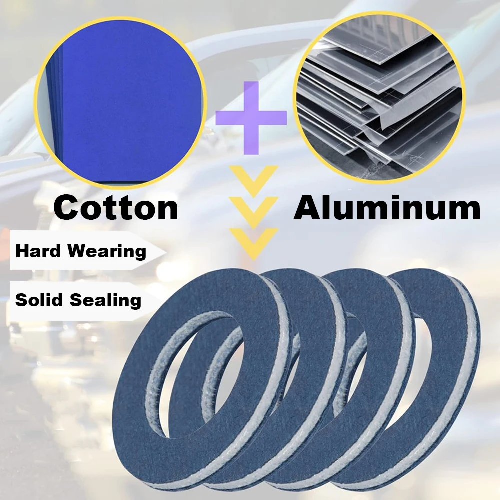 20-1pcs Aluminum Oil Drain Plug Gasket 90430-12031 for Toyota Lexus Oil Pan Bolt Washer Engine Pan Drain Screw Sealing Parts oil drain plug gasket oil drain plug seal washer sealing washers