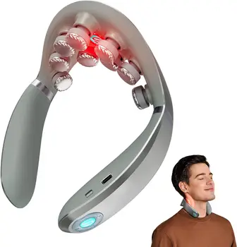 SKG Neck Massager with Heat, 9D Portable Deep Tissue Neck Massager, Cordless Electric Cervical Massager Neck Relaxer Women Men G 1