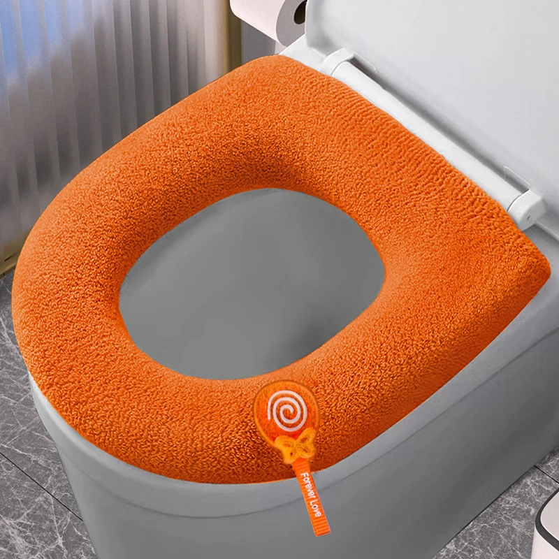 Toilet Seat Cover Warm Soft Acrylic Washable Mat Home Decor Closestool Mat Seat Case Toilet Lid Cover Accessories Bathroom Home toilet seat cover