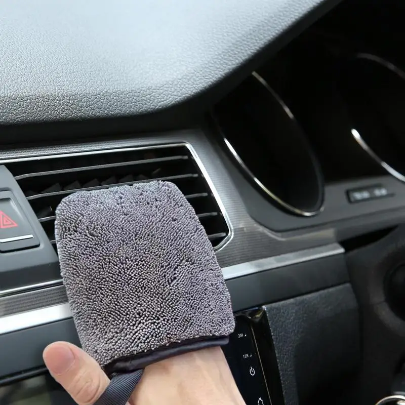 Wash Mitts For Cars Paint Auto Decontamination Wash Gloves Polyester Detailing Tool For Leather Seat Door Instrument Panel Wheel
