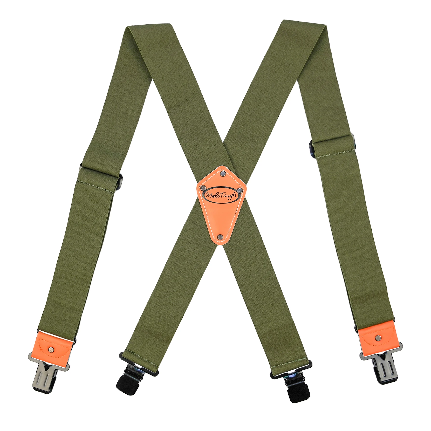 Melo Tough Y back suspenders airport friendly Suspenders,NO buzz with  Plastic Clip 1.5 inch fully elastic braces