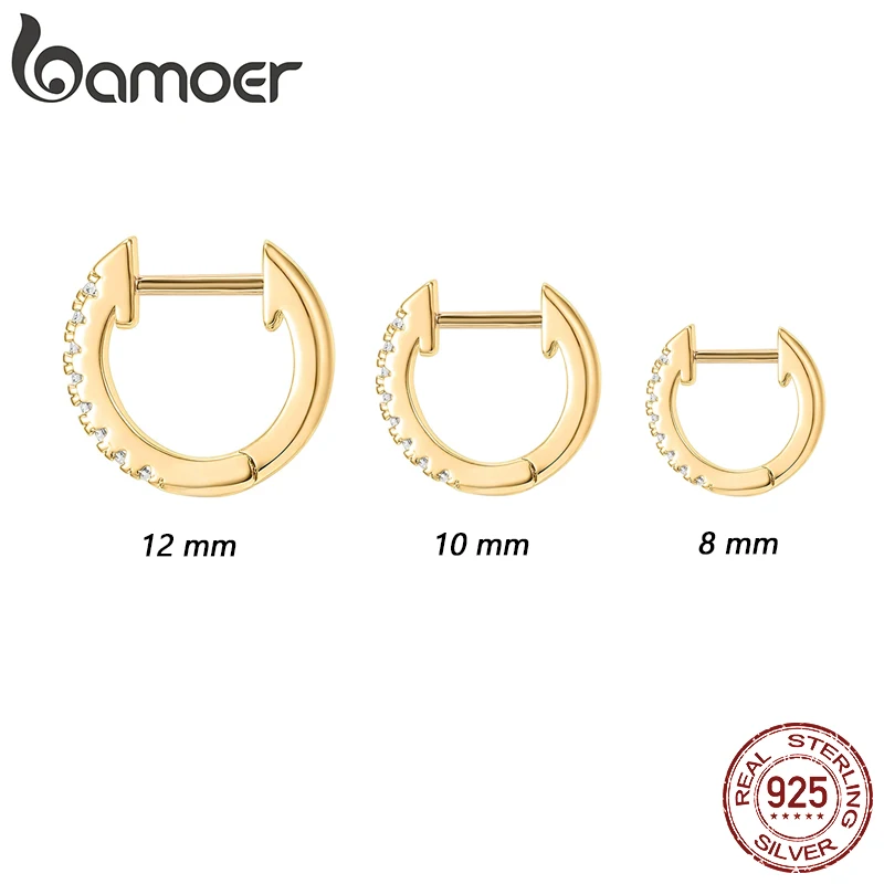 Bamoer – boucles d'oreilles en argent Sterling 925 pour femmes, petits anneaux d'oreille aros aretes Huggie goujons