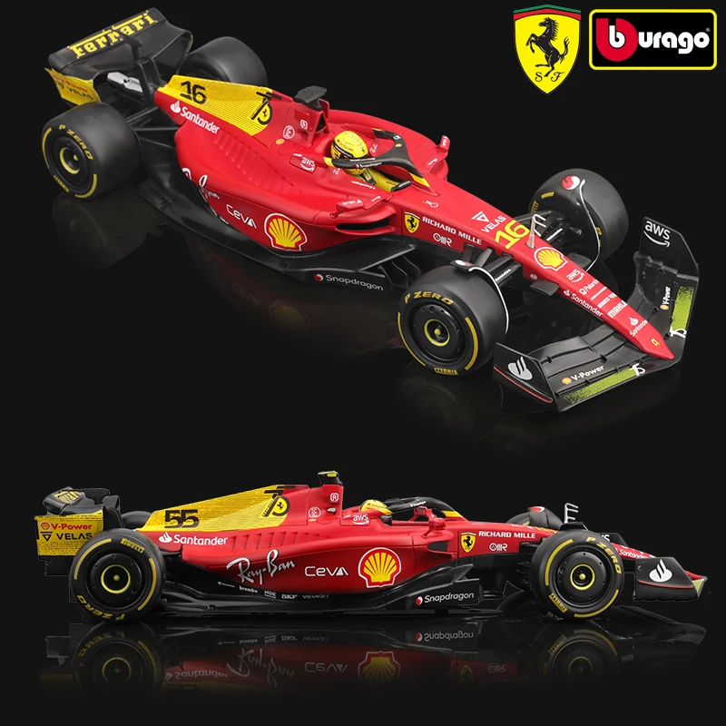 

Bburago 1:18 2022 Ferrari F1-75th Anniversary Racing Cars Leclerc Sainz Vehicles Collectible Model Car Toys Gifts For Adults