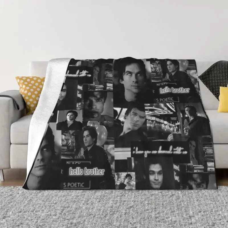 DamonSalvatoreTheVampireDiariesUltraSoftFleeceThrowBlanket
