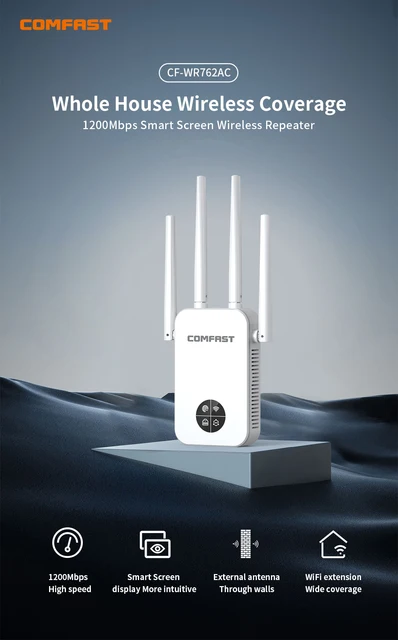 Ripetitore WiFi 1200Mbps Dual Band - 4 Antenne, Display LCD, Modalità Multiple - Foto 8