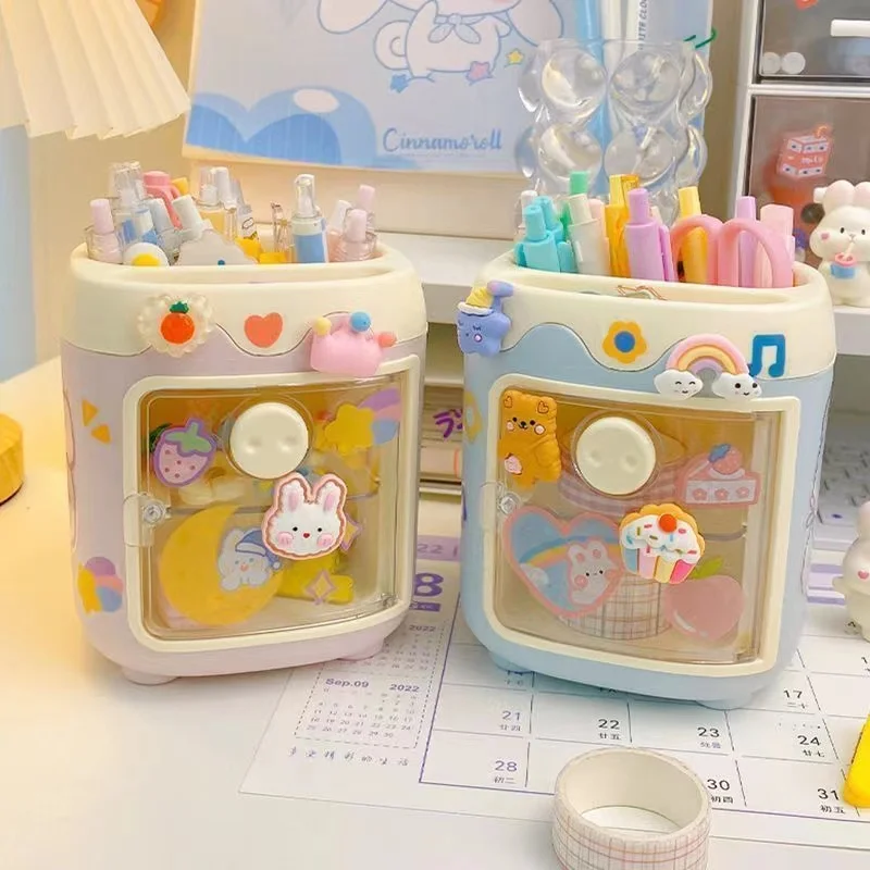 Piggy Drawer Pen Holder Girl Heart Student Multifunctional Storage Office Stationery Rreative Cartoon Multi Grid Cute