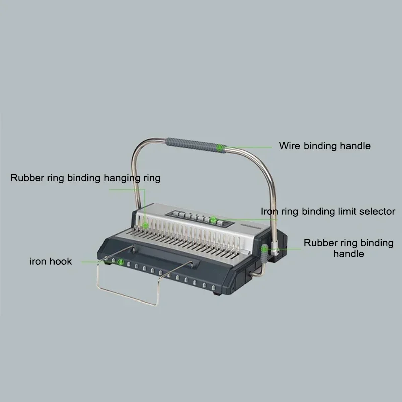 소형 전기 S600 빗 제본기 와이어 바인더 페로인 고무 링 다기능 제본기 이중 와이어 데스크 캘린더