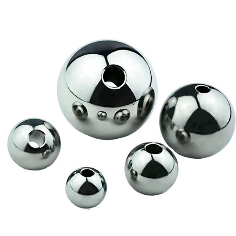 1-30Pcs OD13mm-22mmPiercing 스테인레스 스틸 공 구멍을 통해 스레드되지 않은 강철 구슬 DIY 쥬얼리 구슬 라운드 볼 액세서리
