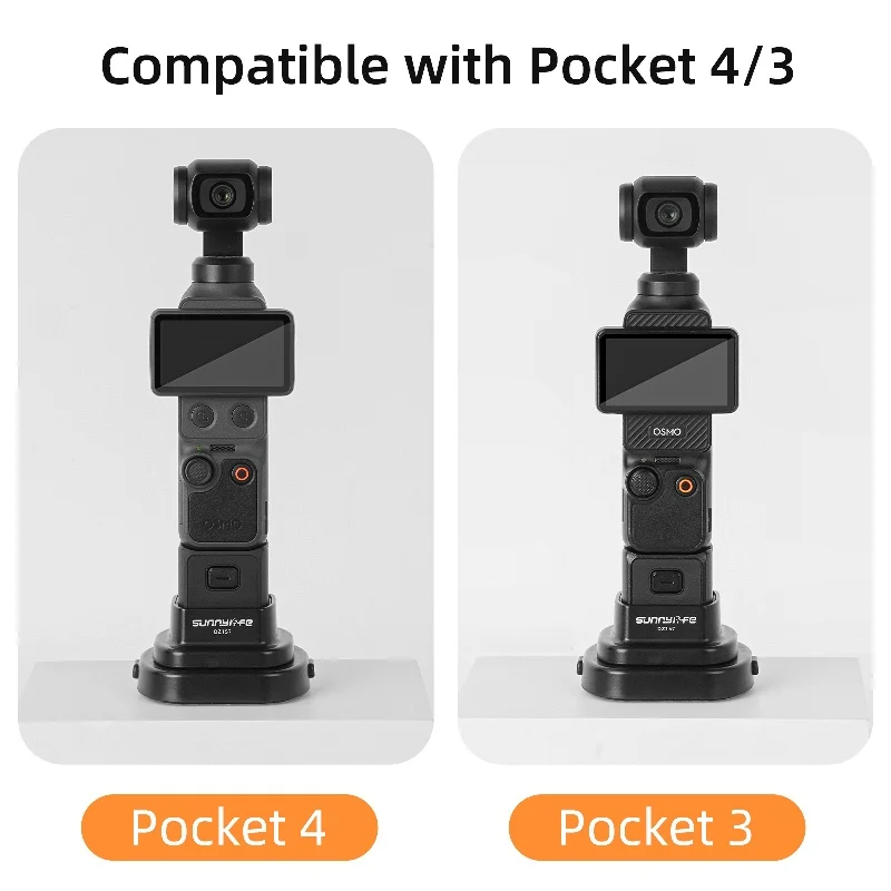 DJI 오즈모 포켓 4 3 액션 카메라 액세서리용 탈부착식 데스크탑 베이스 스탠드, DJI 포켓 3 4 마운트 베이스용 플라스틱 브래킷