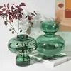 Glass Vase Green Round Gourd Floral Vase Hydroponic Flower Pot Geometric Circle Terrarium Home Decoration Accessories Vases Pots 1