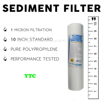 2 pezzi 10 POLLICI 1 MICRON PPF/CARTUCCIA FILTRO Acqua di SEDIMENTO Depuratore Acqua Cartuccia Filtro Anteriore Acquario PER OSMOSIS REVERSE