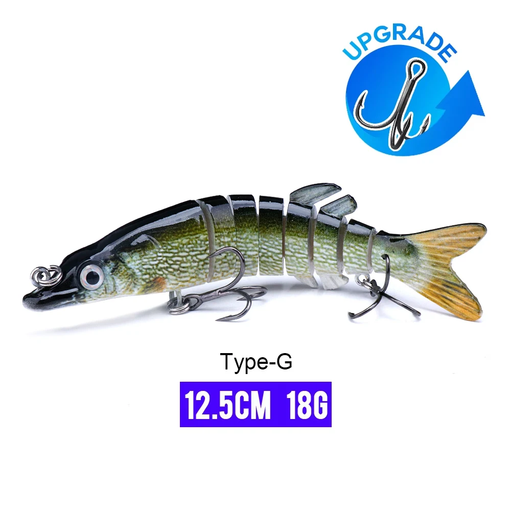 Premium Sinking Wobblers - Jointed Swimbait with 8-Segment Design