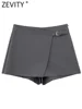 ZEVITY 2023 Women Fashion Belt Design Asymmetrical Mini Skirt Shorts Lady Side Zipper Hot Shorts Chic Pantalone Cortos QUN5454