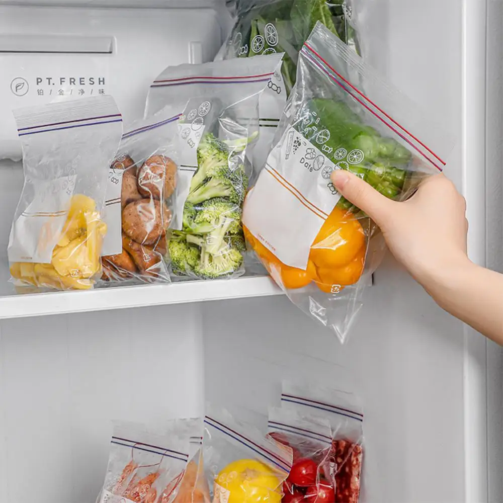 

Transparent Self-sealing Bag Zip Lock Bag Refrigerator Storage Bag Reusable Food Grade Sub-packaging Bag Kitchen Accessories