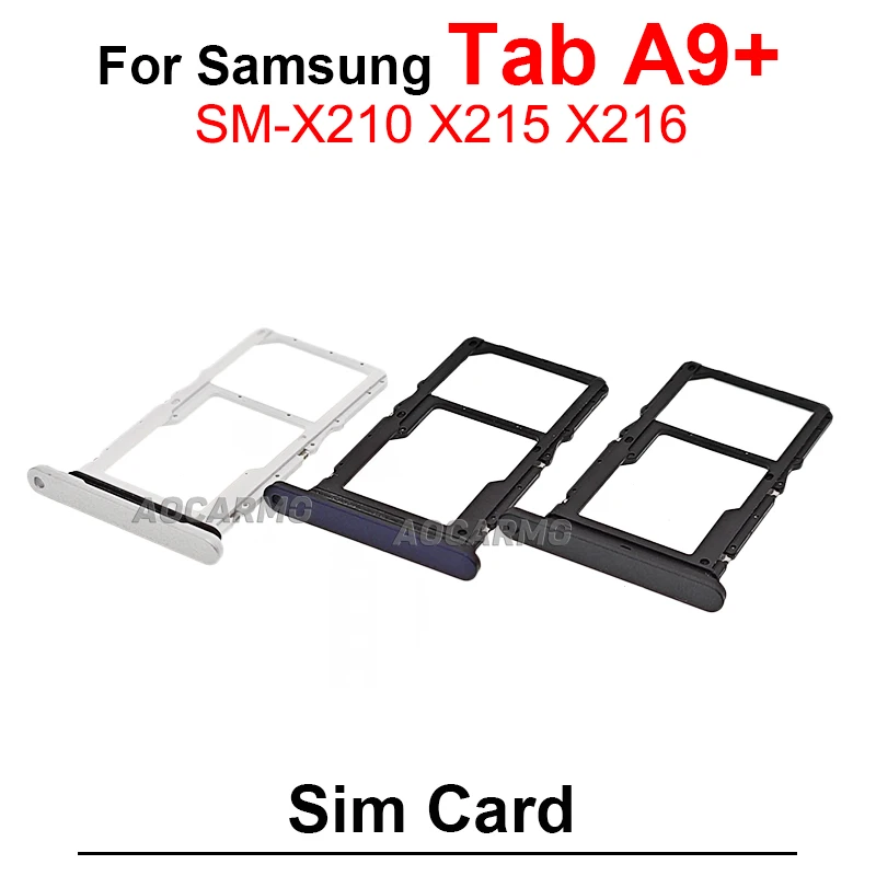 삼성 갤럭시 탭 A9 플러스 A9 + Sim 트레이 홀더 소켓 슬롯 SM- X210 X215 X216B X115 수리 부품에 대한 Sim 카드 교체 부품