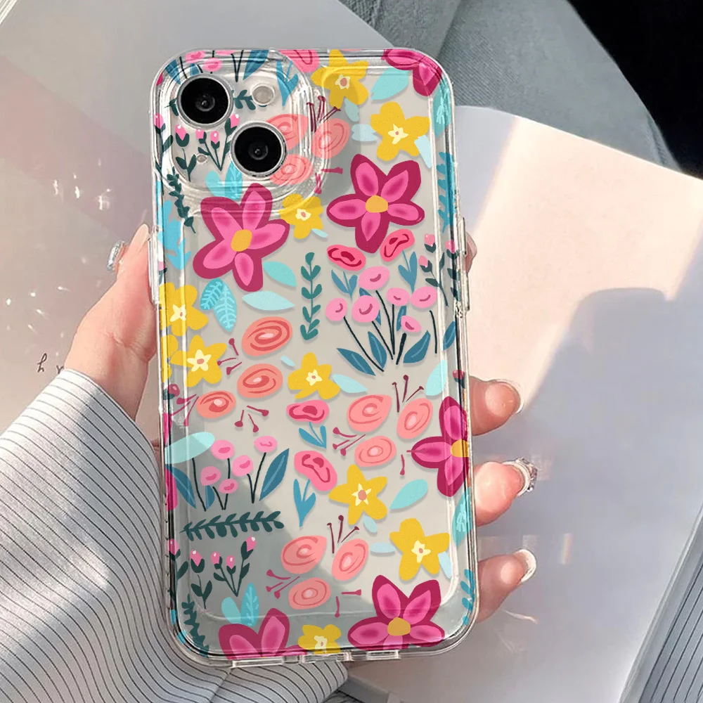 รูปสินค้า เคสใสลายดอกไม้สวยหรู ปกป้อง iPhone 17 Pro Max ทุกรุ่น