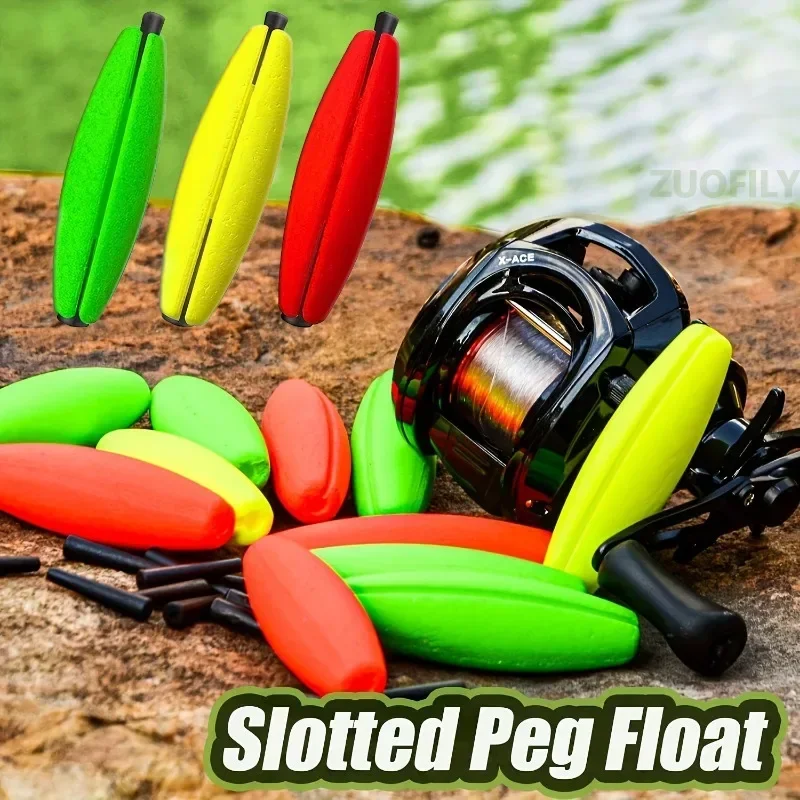5pcs Flotteurs Ovale Pêche Silure - Flotteurs Fente Pêche Lancer - Flotteurs Mousse Pêche Gros Poissons