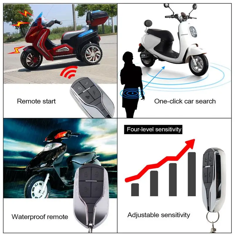 Motorcycle Alarm System Waterproof Motorcycle Alarm With Remote Wireless Anti Theft Vibration Motion Sensor Vehicle Security