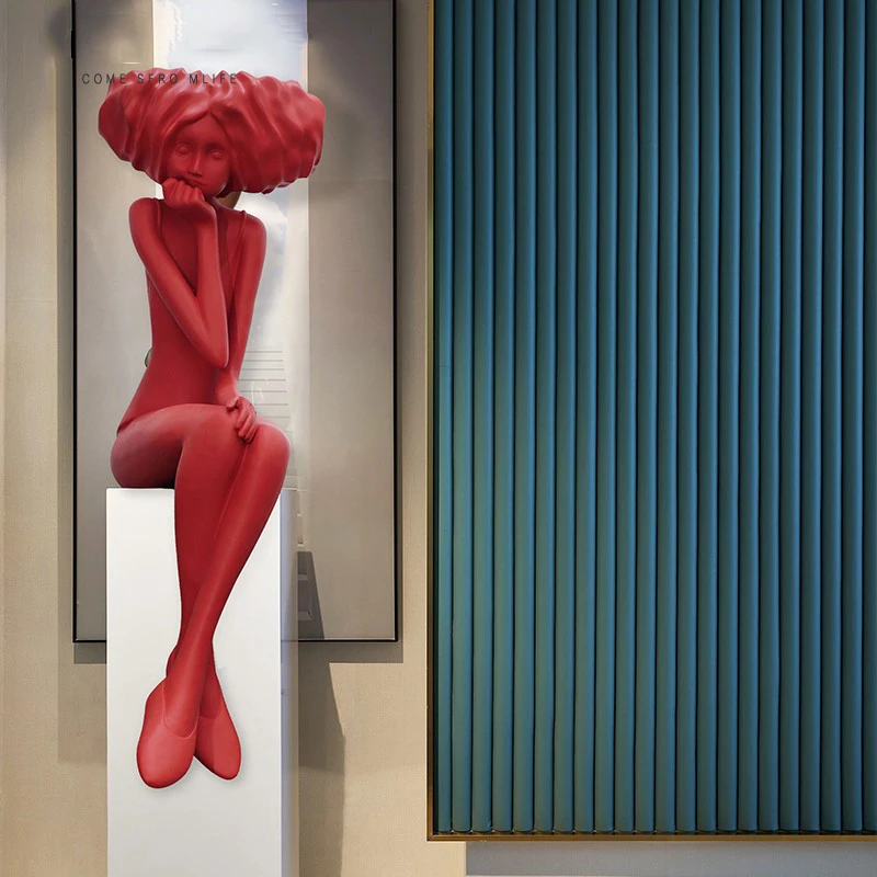 

Decoration Home Figure Sculpture Floor Ornaments Nordic Living Room Decor Luxury Abstract Figure Statue Modern Flower Girl Gifts