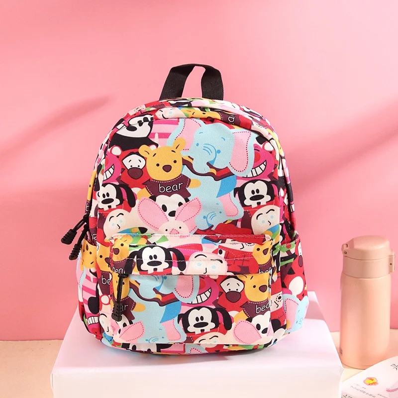 MINISO Cartoon Mickey Minnie Children's Backpack Lightweight Leisure Kindergarten School Bag Men and Women Small School Bag