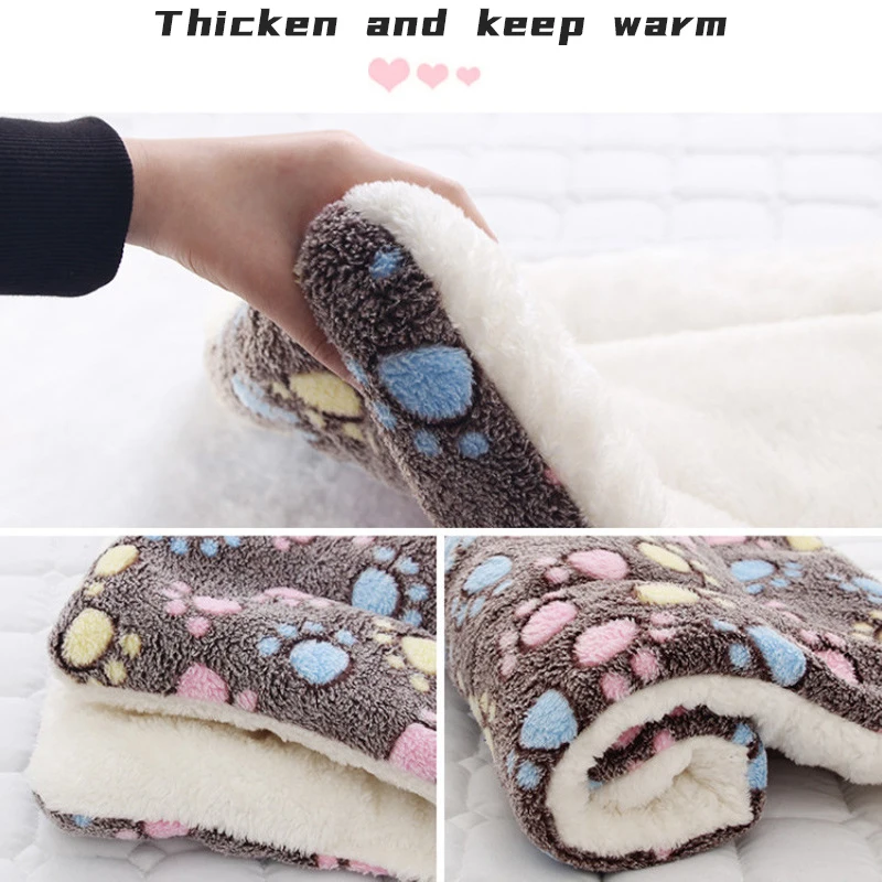 Thickened Pet Sleeping Mat Cat Bed Soft Fur Dog Bed Pet Blanket Mat Household Flannel Mattress Washable Warm Carpet Supplies