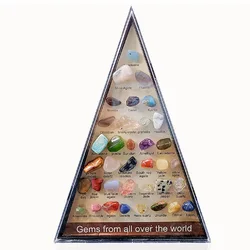 Gemstone Quartz Crystal Chakra Healing Stones Set - Hexagon Rose Quartz for Meditation and Bedroom Decor, 36 - Piece Collection (Champagne Gold)
