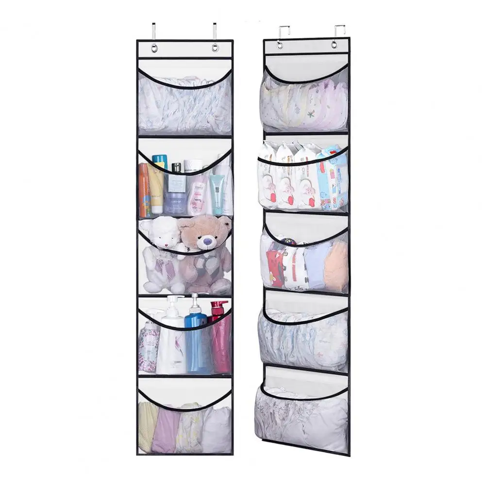 

Durable Washable Hanging Bag Heavy Duty Toy Storage Bag Efficient Over Door Hanging Storage Organizer with 5 Mesh for Hats