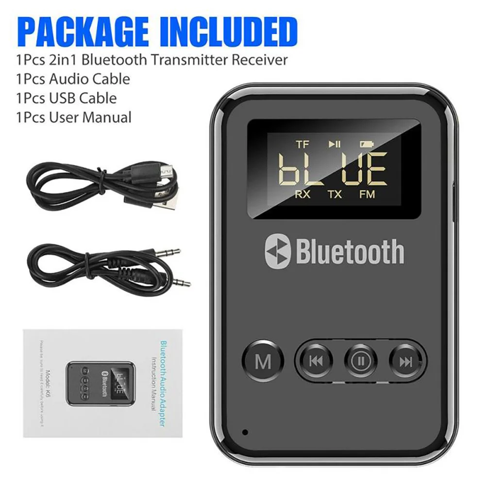 

Car Wireless Audio Receiver LED Screen Adapter FM Transmitter Stereo Audio Extender Amplifier TF Card Player