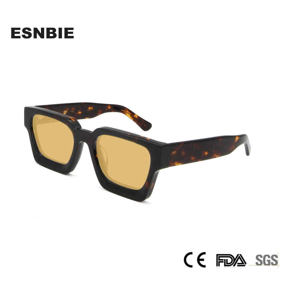 Gafas de sol de marca italiana para hombre mujer, lentes de sol polarizadas de tamaño con marco de acetato a la moda, y gruesas, UV| | - AliExpress