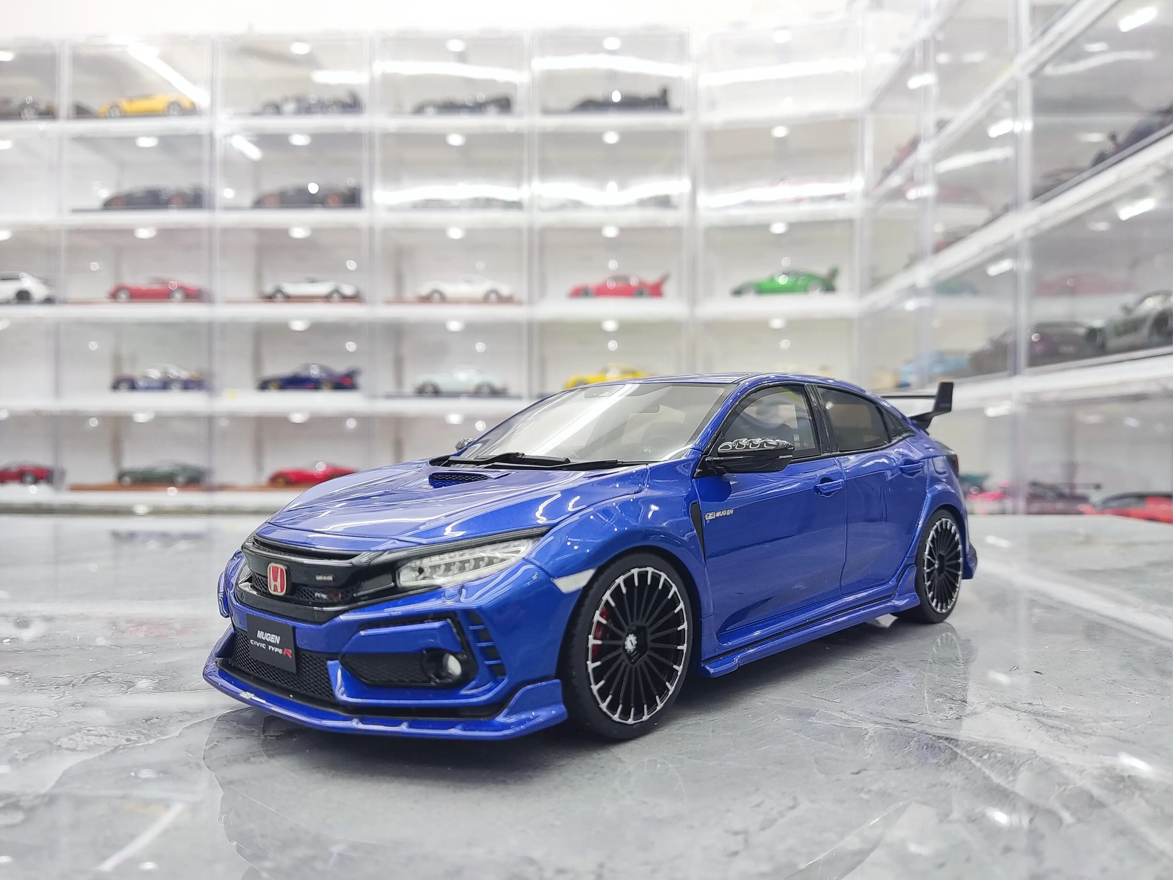 

OTTO 1:18 For CIVIC FK8 Bule JDM Simulated Limited Edition Resin Alloy Static Car Model Toy Gift