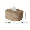 1pc Hand-Woven Fabric Tissue Box Holder-Stylish, Lightweight,Washable,Multifunctional Storage for Face Towels,Napkins on Home 2