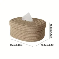 1pc Hand-Woven Fabric Tissue Box Holder-Stylish, Lightweight,Washable,Multifunctional Storage for Face Towels,Napkins on Home 2