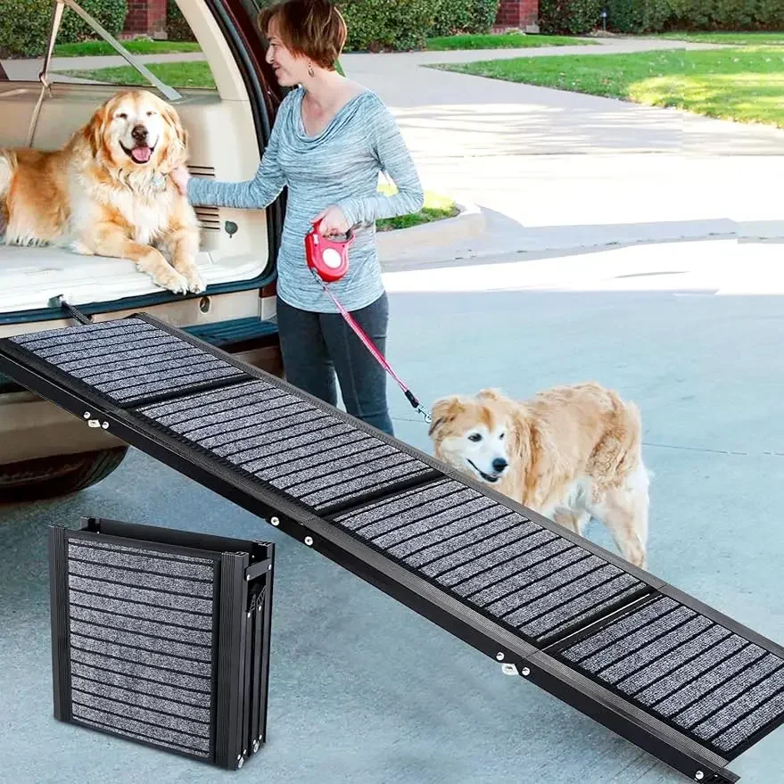 

Extra Long 67" Foldable Dog Ramps Large Dogs, Dog Car Ramp with Non-Slip Rug Surface, Pet Ramp Stairs Portable