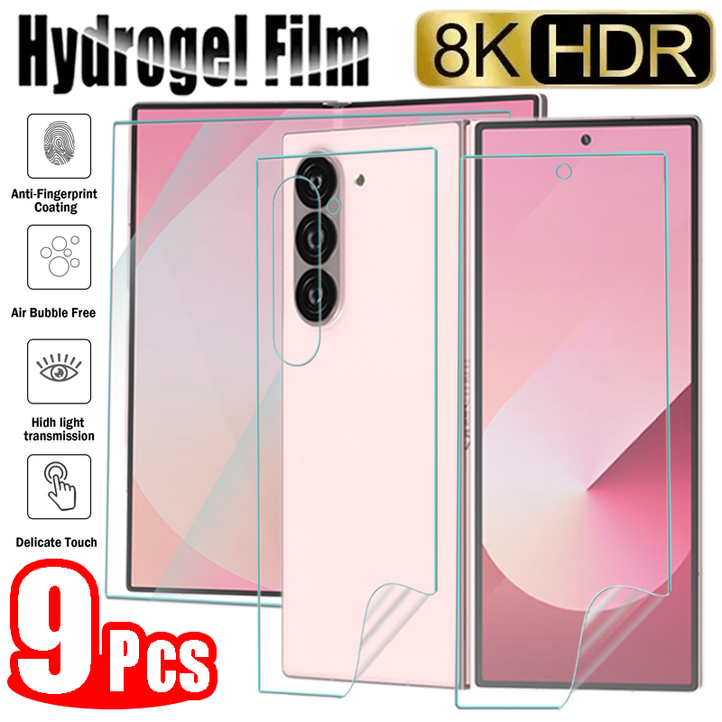 9in1 Soft Front Back Inner Screen Protector for Galaxy Z Fold 6 Hydrogel Film HD Full Cover for Samsung Galaxy ZFold 6 Not Glass