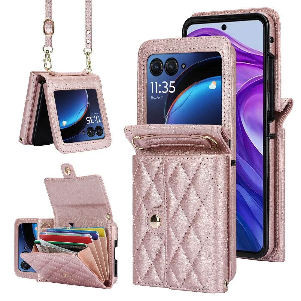 Sleek Cardholder Wallet Case with Long Lanyard Strap