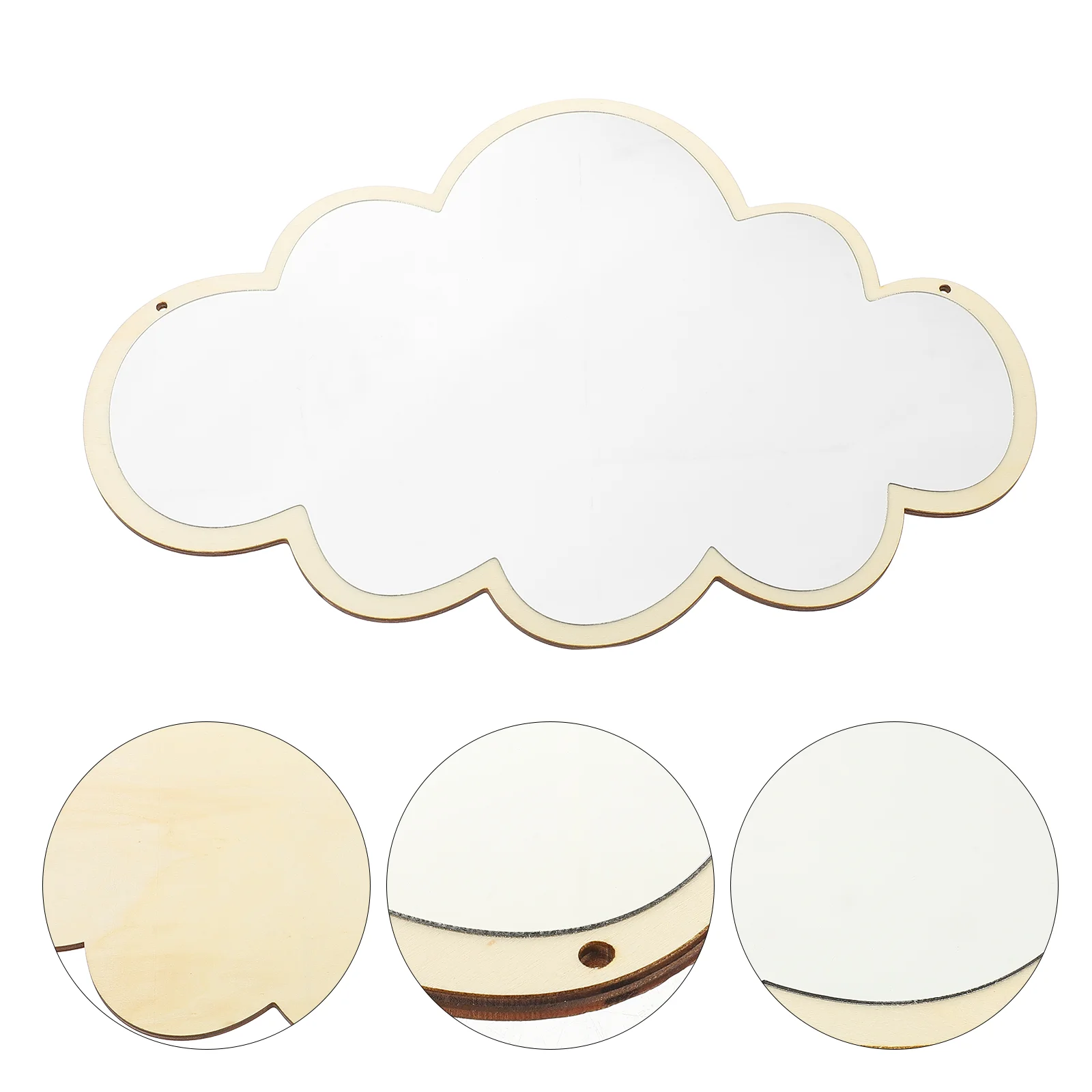 

Cloud Shaped Wall Mirror Wood Frame Acrylic Hanging Mirror Cute Cloud Mirror Wall Stickers Decals Kids Girls Bedroom Nursery