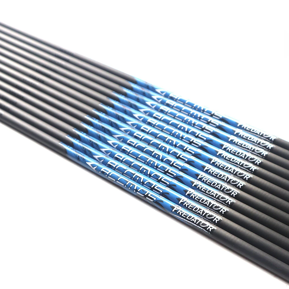 6/12/18pc 32in ID6.2 Pure Carbon Arrow Shaft Spine300 340 400 500 600 700 800 Hunting Shooting Compound Recurve Bow Arrow tube carbon arrow shafts
